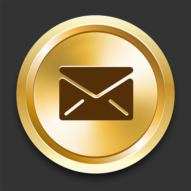 Envelope on Golden Internet Button - Vektor, kép