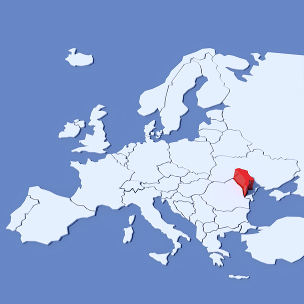 Mappa 3D dell'Europa con indicazione Moldavia
 - Foto, immagini