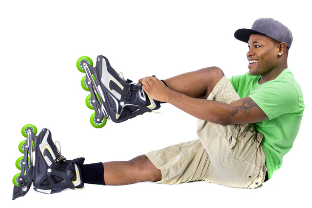Man on rollerblade skates - 写真・画像