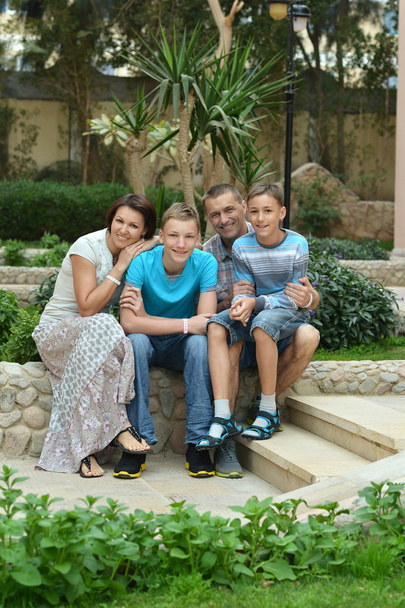 Happy Family  at vacation resort - Photo, Image