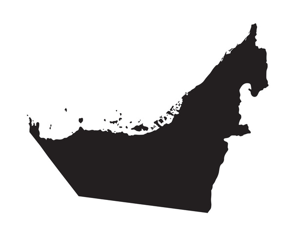 アラブ首長国連邦の黒い地図 - ベクター画像