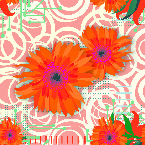 Seamless pattern with large flowers. Seamless texture for printing on fabric. - Foto, imagen