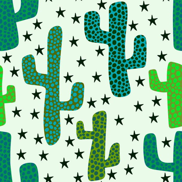 Abstract floral seamless cactus pattern for wrapping paper and fabrics and linens and kids clothes print and festive summer textiles . High quality illustration - Foto, imagen
