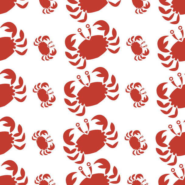 Pattrent granchio rosso su uno sfondo bianco - Vettoriali, immagini