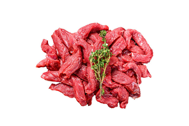 Сира яловичина Страганофф м'ясо. Ізольовані на білому тлі
 - Фото, зображення