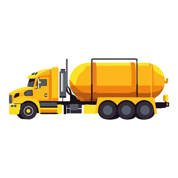 Водій вантажівки, що доставляє вантажний контейнер на шосе ізольовано
 - Вектор, зображення