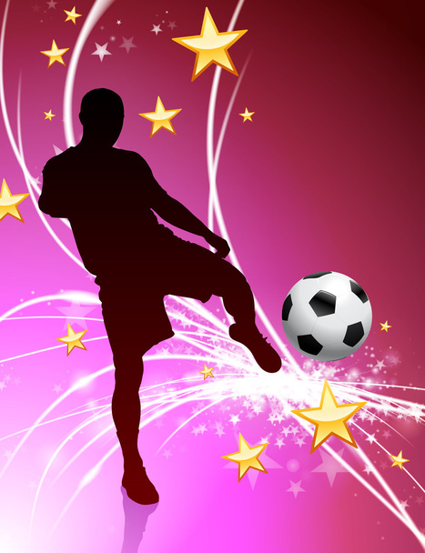 Soccer Player on Abstract Light Background - Vector, Image