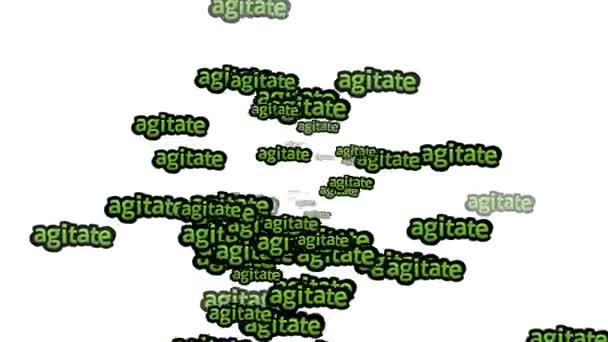 animované video rozptýlené slovy AGITATE na bílém pozadí - Záběry, video