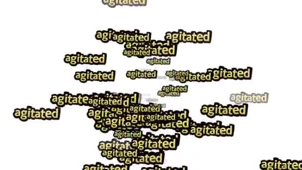 白い背景に「 AGITED 」という言葉が散りばめられたアニメーションビデオ - 映像、動画