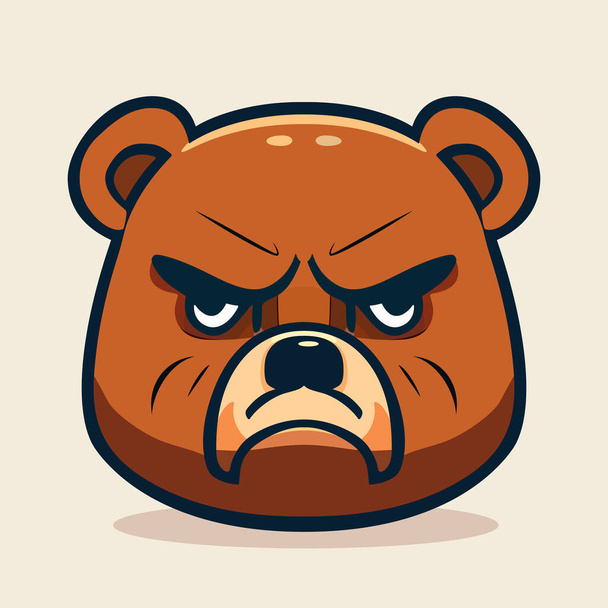 Conception de logo tête d'ours. Ours abstrait visage isolé. Face d'ours en colère. Illustration vectorielle - Vecteur, image