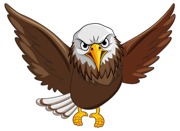 Hawk Flying Cartoon Εικόνα χαρακτήρων - Διάνυσμα, εικόνα
