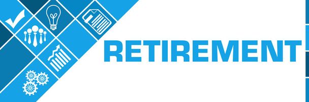 Retirement text written over blue background. - Photo, Image