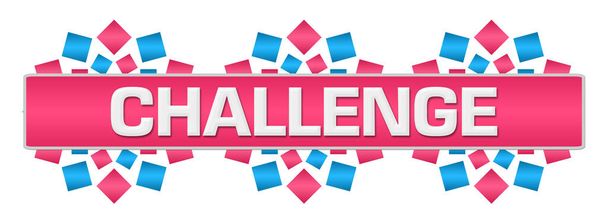 Challenge text written over pink blue background. - Photo, Image