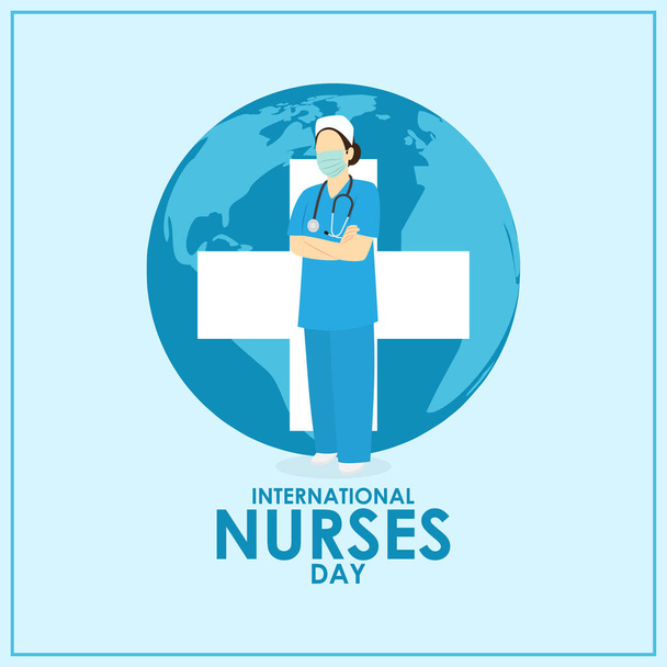 Illustration vectorielle de la Journée internationale des infirmières 12 mai - Vecteur, image