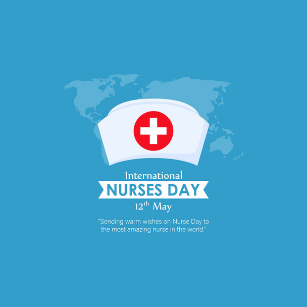 Ilustración vectorial del Día Internacional de la Enfermera 12 de mayo - Vector, Imagen