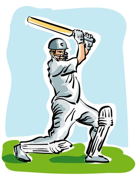 Cricket bateadores jugando tiro
. - Vector, Imagen