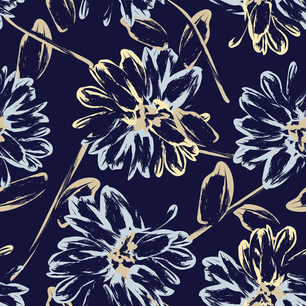 Pastel Abstract Bloemen naadloos patroon ontwerp voor mode textiel, graphics, achtergronden en ambachten - Vector, afbeelding