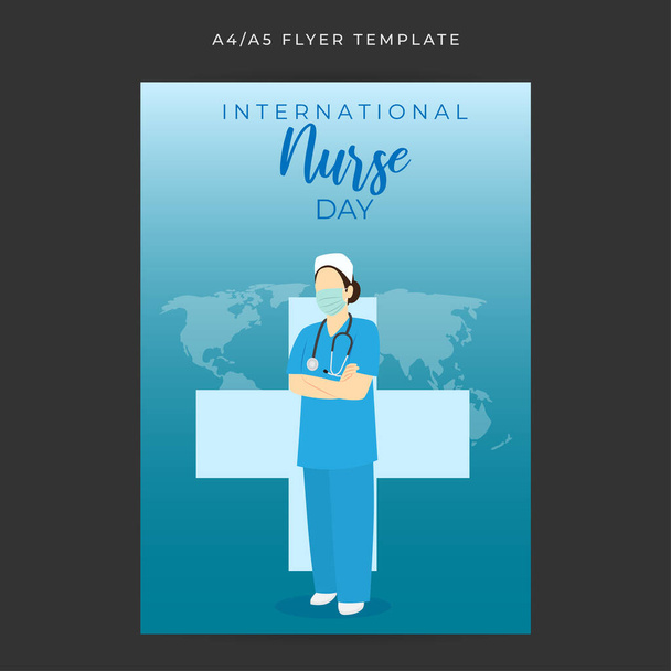Векторная иллюстрация к Международному дню медсестер - Вектор,изображение