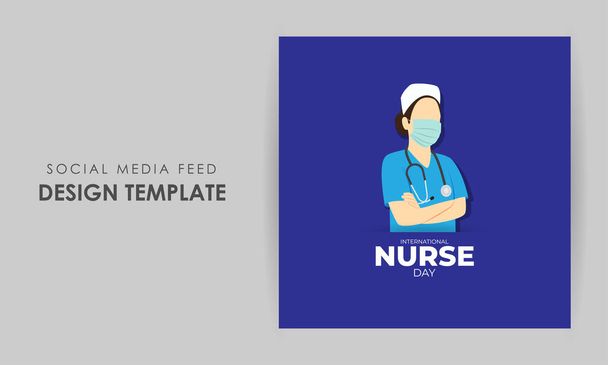 Vektori esimerkki International Nurses Day sosiaalisen median tarina syötteen mockup malli - Vektori, kuva