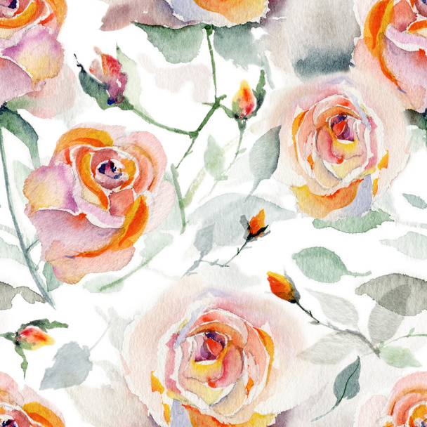 безшовний візерунок з рожевими трояндами
 - Фото, зображення