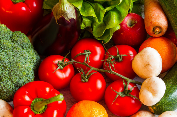 Vegetables and fruits background - Valokuva, kuva
