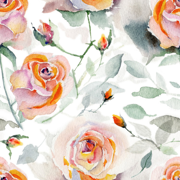 Seamless pattern with pink roses - Photo, Image