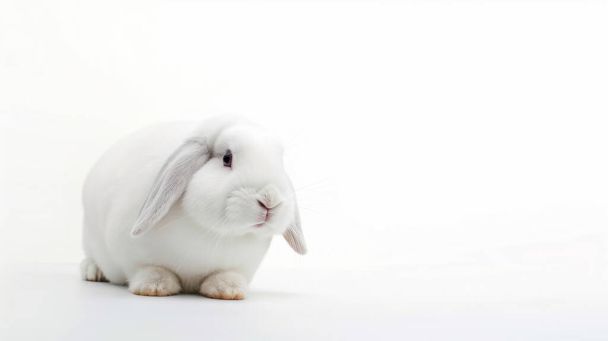 Beyaz tavşan arka planda - Fotoğraf, Görsel