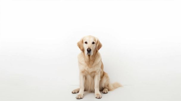 Golden cane retriever su sfondo bianco - Foto, immagini
