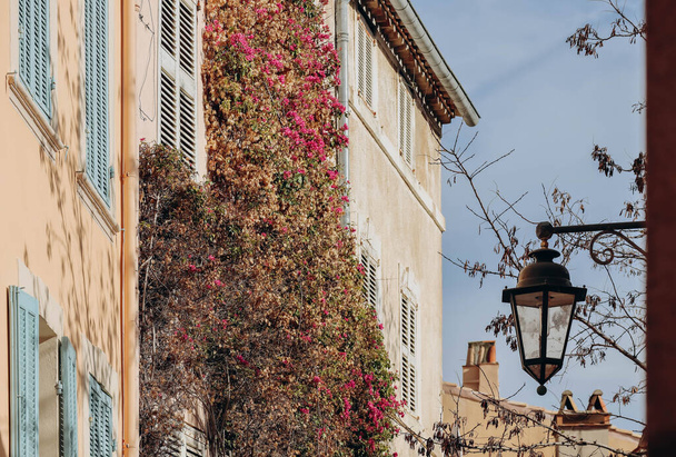 View of Saint-Tropez street on a sunny winter day - Photo, image