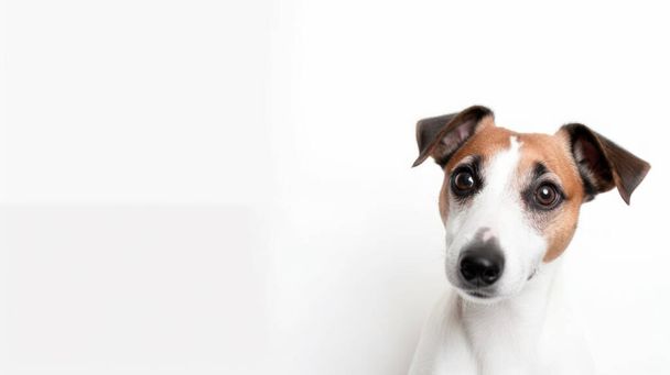 σκυλί Jack Russell τεριέ κουτάβι σε λευκό φόντο - Φωτογραφία, εικόνα