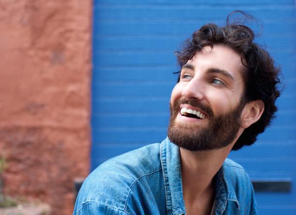 Attractive man with beard laughing - Foto, Imagen
