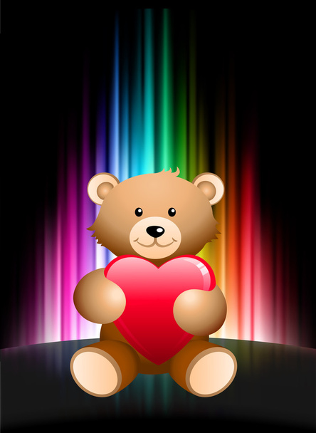 Teddy Bear on Abstract Spectrum Background - Vector, Imagen