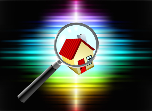 House on Abstract Spectrum Background - Vector, Imagen