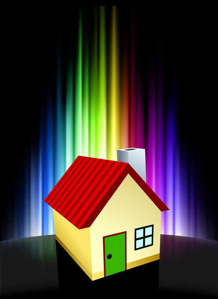 House on Abstract Spectrum Background - Vettoriali, immagini