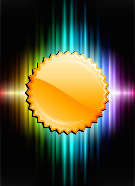 Gold Medal Icon Button on Abstract Spectrum Background - Vector, Imagen