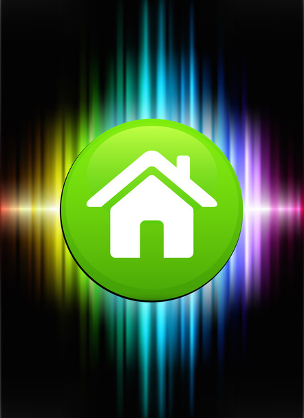 House Icon Button on Abstract Spectrum Background - ベクター画像