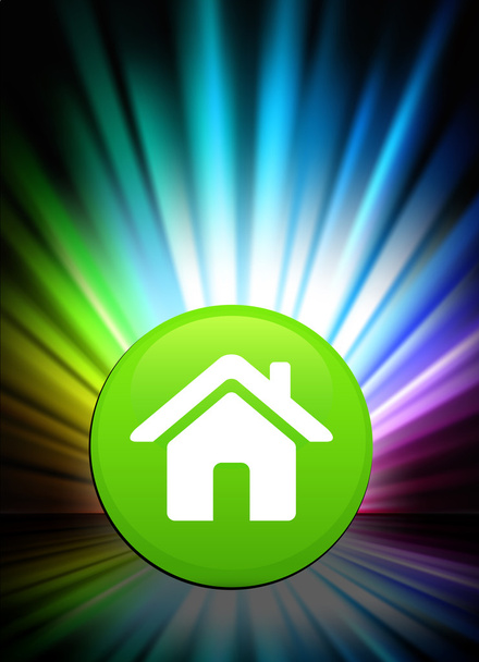 House Icon Button on Abstract Spectrum Background - Vector, Image