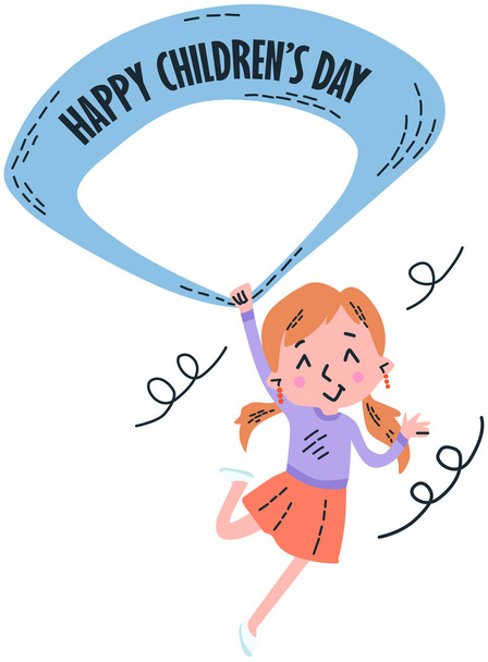 cartão de dia feliz dos namorados com menino e menina - Vetor, Imagem