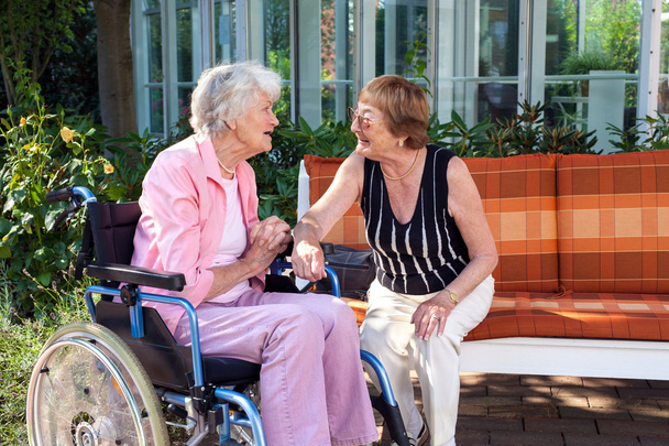 Elderly friends chatting - Foto, Imagem