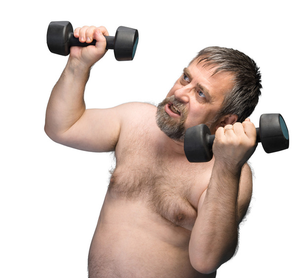 man exercising with dumbbells - Photo, Image