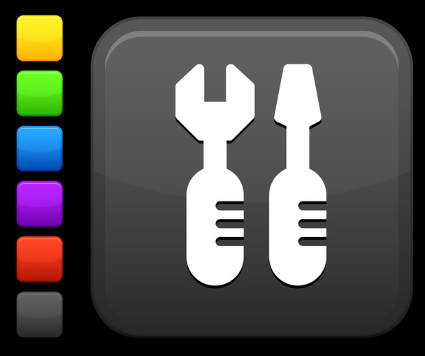 Work Tool icon on square internet button - Vector, Imagen
