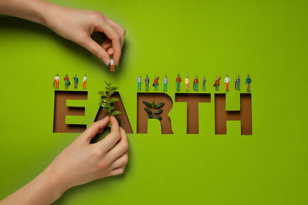 Dia da Terra, Meio Ambiente e Conceito Eco, vista superior - Foto, Imagem