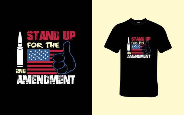 Защитите свои права с помощью нашей футболки с надписью "Stand Up for the 2nd Amendment" - Вектор,изображение