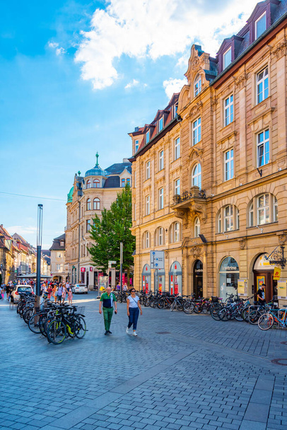 Bamberg, Germany, August 10, 2022: View of a commercial street in German town Bamberg. - Φωτογραφία, εικόνα