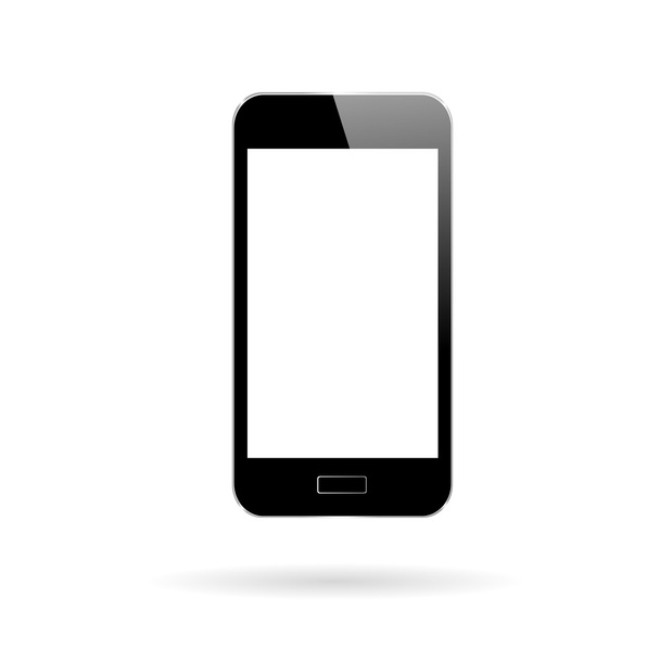 Mobile phone with blank screen isolated on white - Wektor, obraz