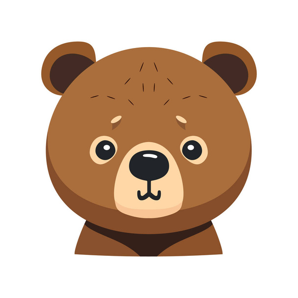 Conception de logo tête d'ours. Ours abstrait visage isolé. Un visage d'ours calme. Illustration vectorielle - Vecteur, image