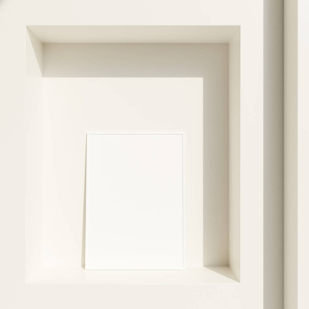 Blank poster frame on the wall. Blank poster frame mockup. Empty picture frame mockup. Blank photo frame - Foto, afbeelding