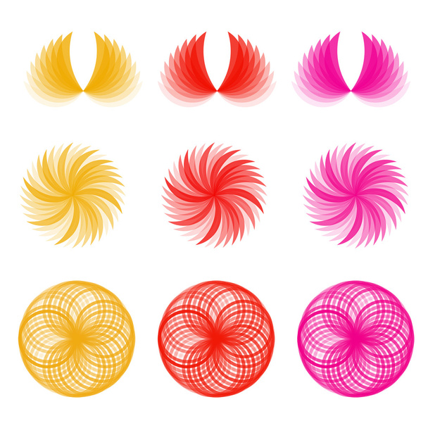 Set of icons colorful flowers - Vektor, obrázek