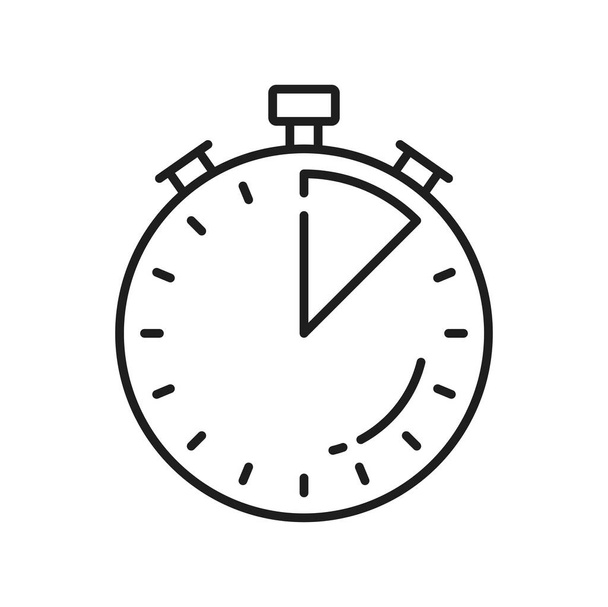 Chronometer outline icon. Stopwatch clock timer. Vector time measuring instrument in fitness sport, business management and speed delivery sign - Vektor, obrázek