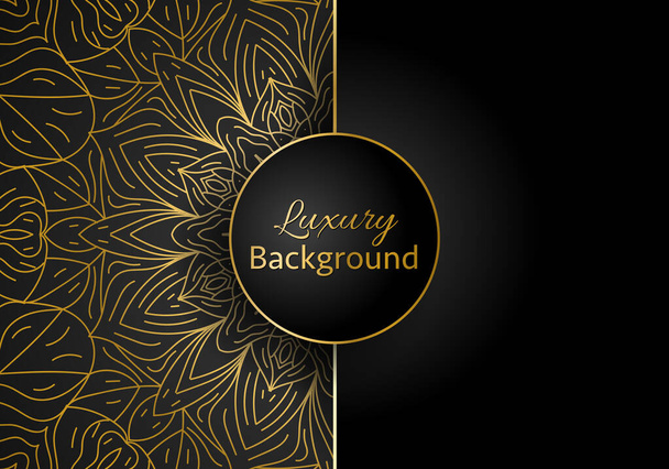 Luxe vector mandala achtergrond ontwerp met gouden kleur patroon. Vector decoratieve mandala ontwerp. - Vector, afbeelding